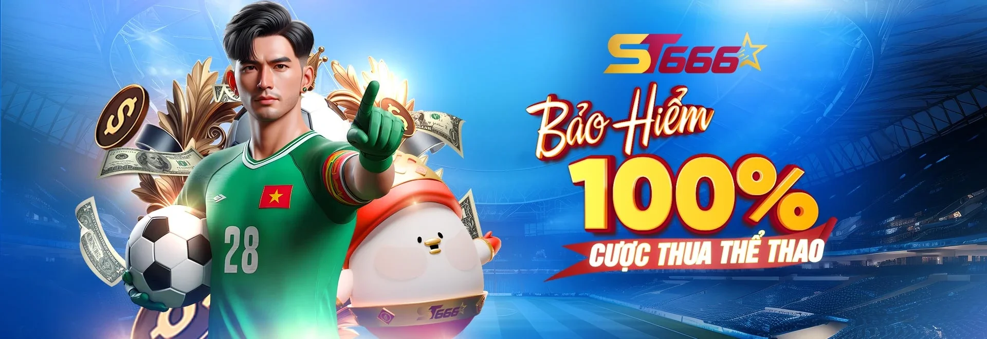 Bảo hiểm hoàn 100% cược thua thể thao cho người chơi tại ST666